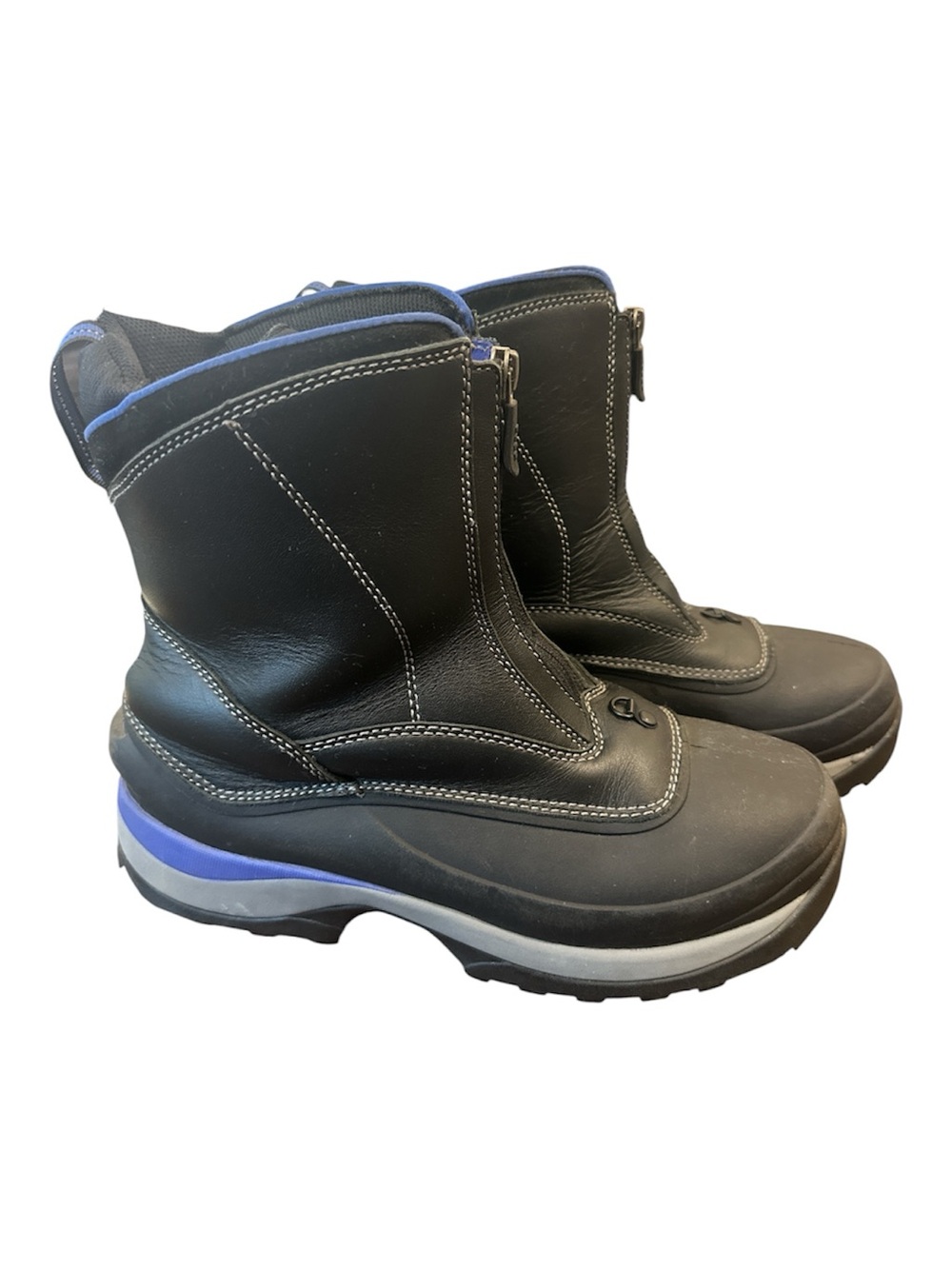Men's Black lands’end Winter Zip Boots with Blue Accent size 10